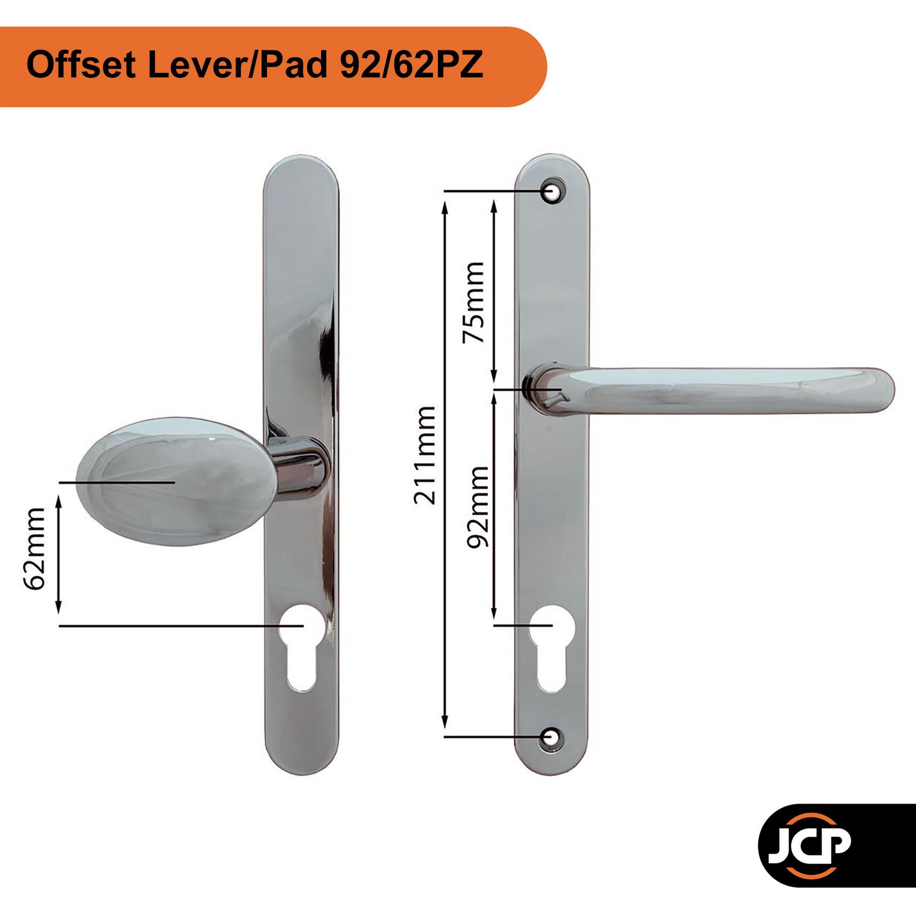 Balmoral Ashford 92/62PZ Offset Lever Pad UPVC Door Handle