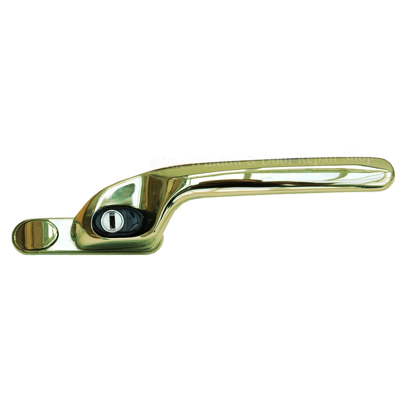 Gold Cranked Espag UPVC Window Handle Right Hand Locking Double Glazing