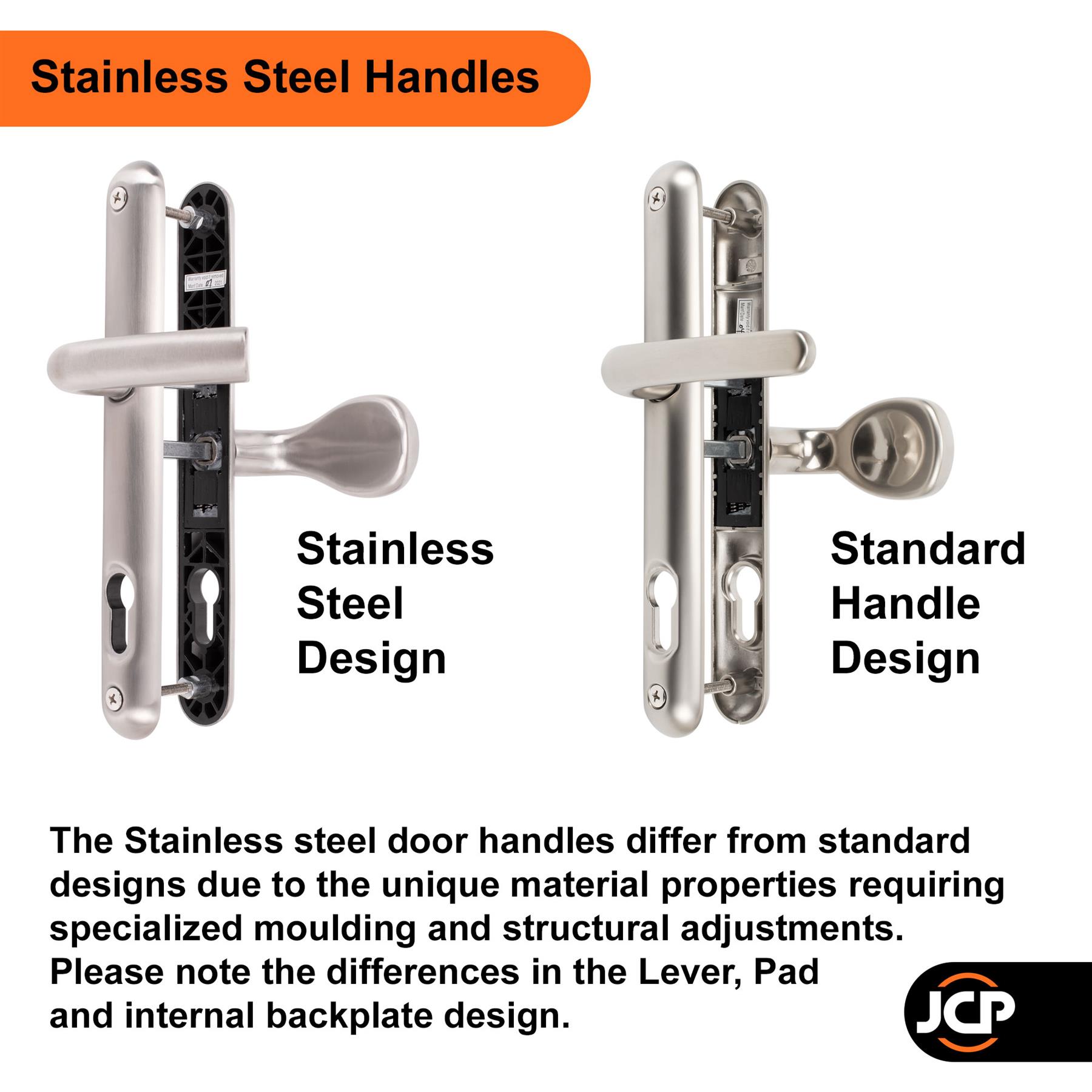 Composite Lever Pad Door Handle Pair UPVC Sprung Set 92/62PZ 211mm Fixings Sweet