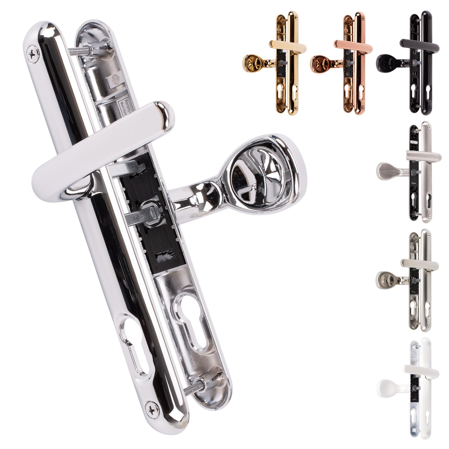 Composite Lever Pad Door Handle Pair UPVC Sprung Set 92/62PZ 211mm Fixings Sweet