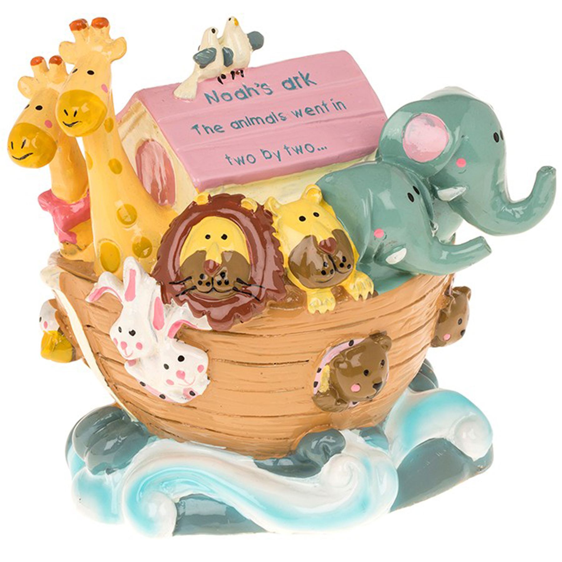 Noahs Ark Money Box 14cm High Childrens Kids Piggy Bank Baby