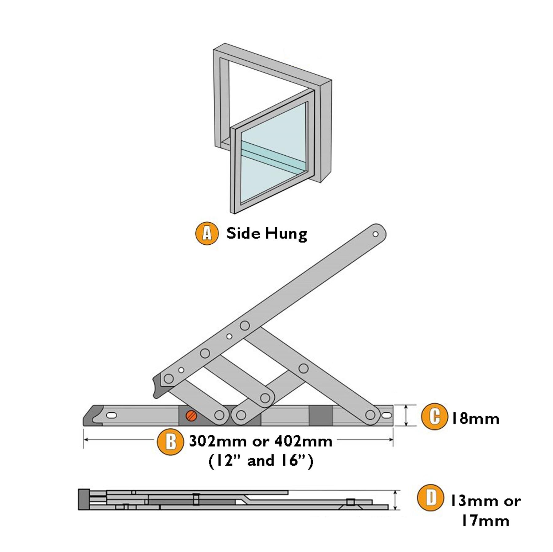 Yale uPVC Window Hinge Easy Clean Fire Escape Friction Stay Double Glazing PVC