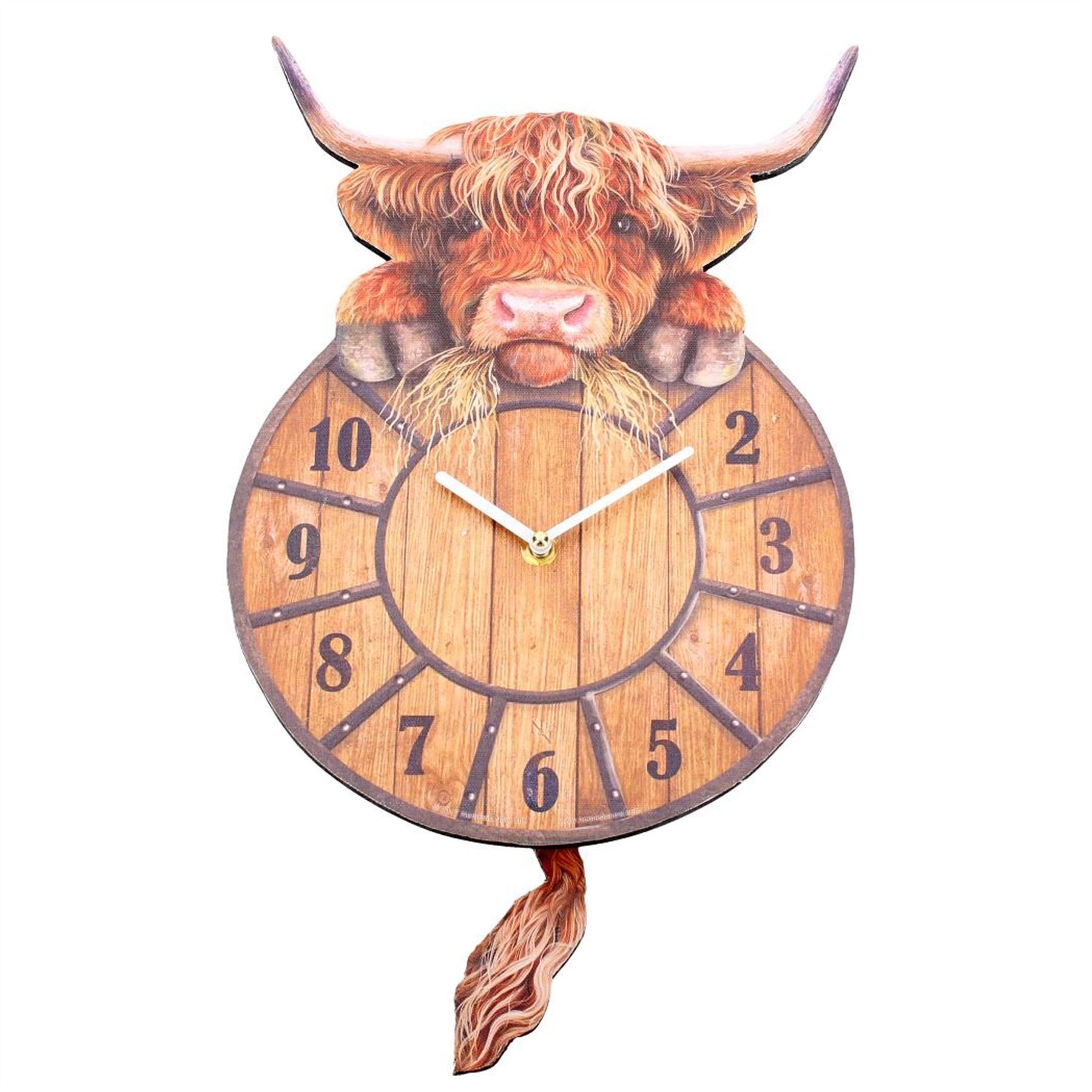 Tickin' Animal Shaped Picture Wall Clock Swinging Tail Pendulum Battery Operated eBay