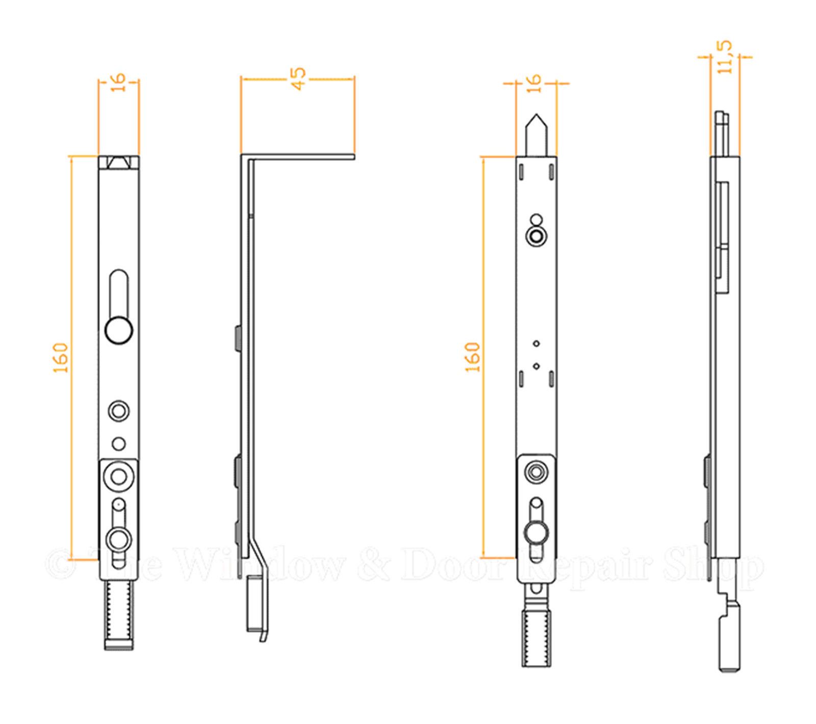 Shoot Bolt Lock Extension Set GU Ferco Slave & Master UPVC French Patio