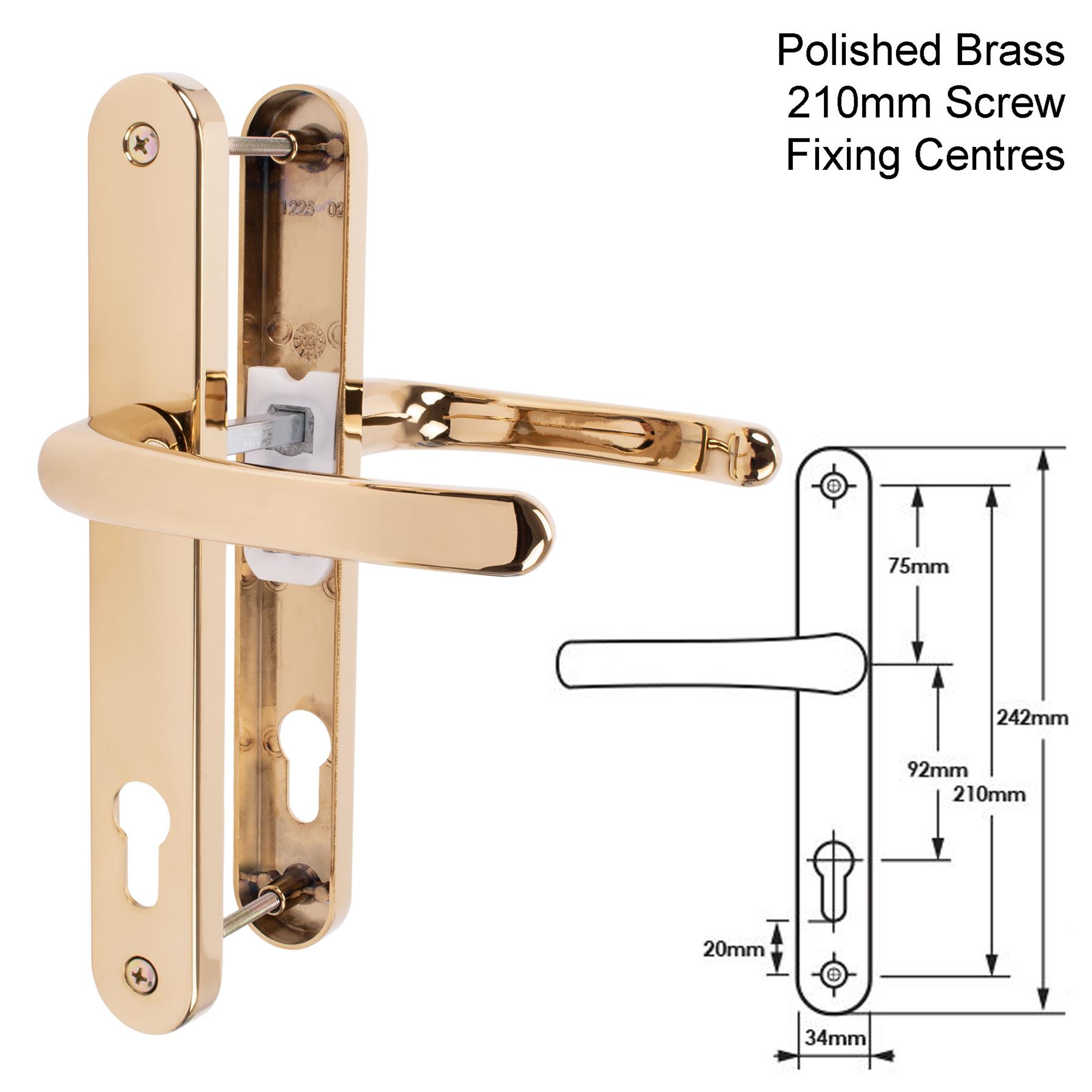 UPVC Door Handle TSS Sprung Lever Pair Set 92mm 92PZ 122mm 210mm 215mm Fixings - Picture 20 of 30