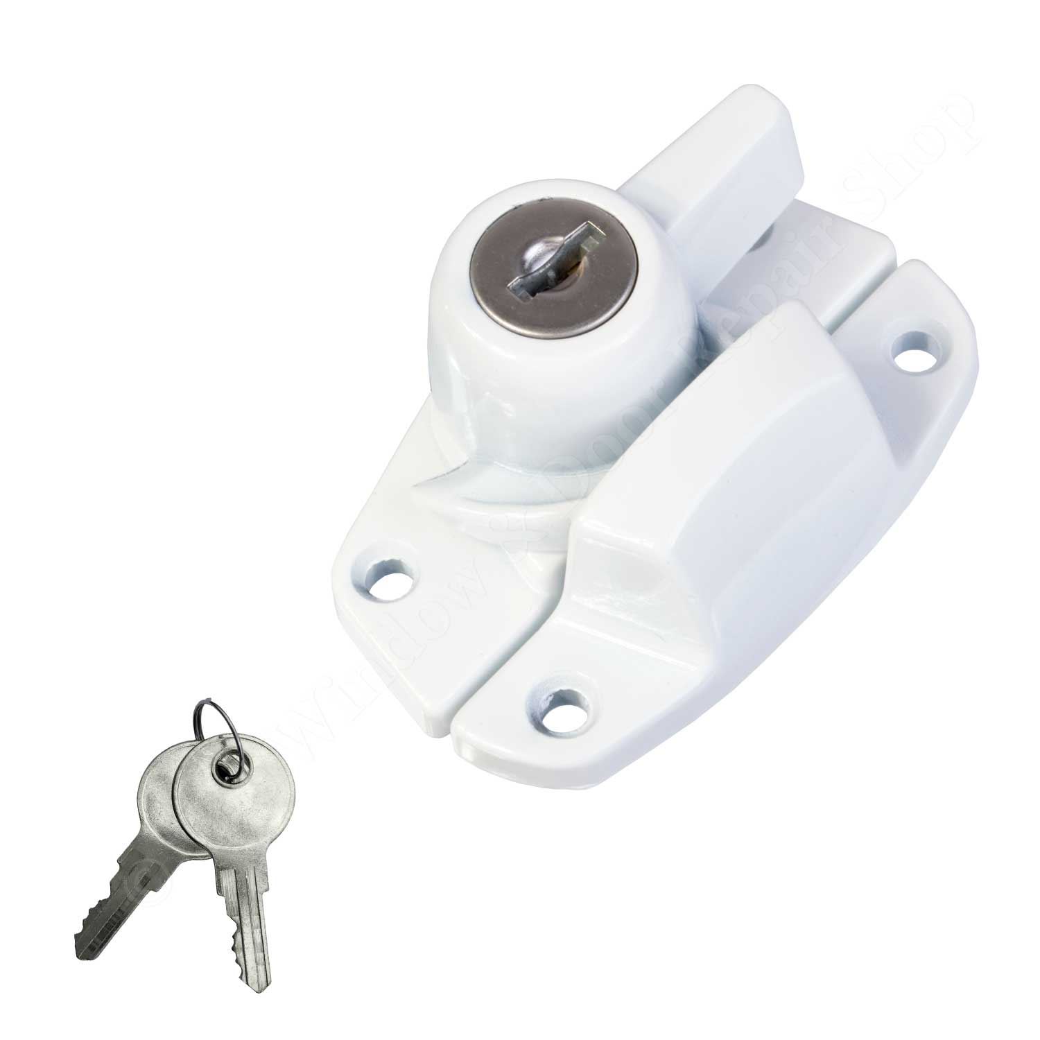 Sash Window Lock 65mm Key Locking Fastener Turn Latch Fixing Pack