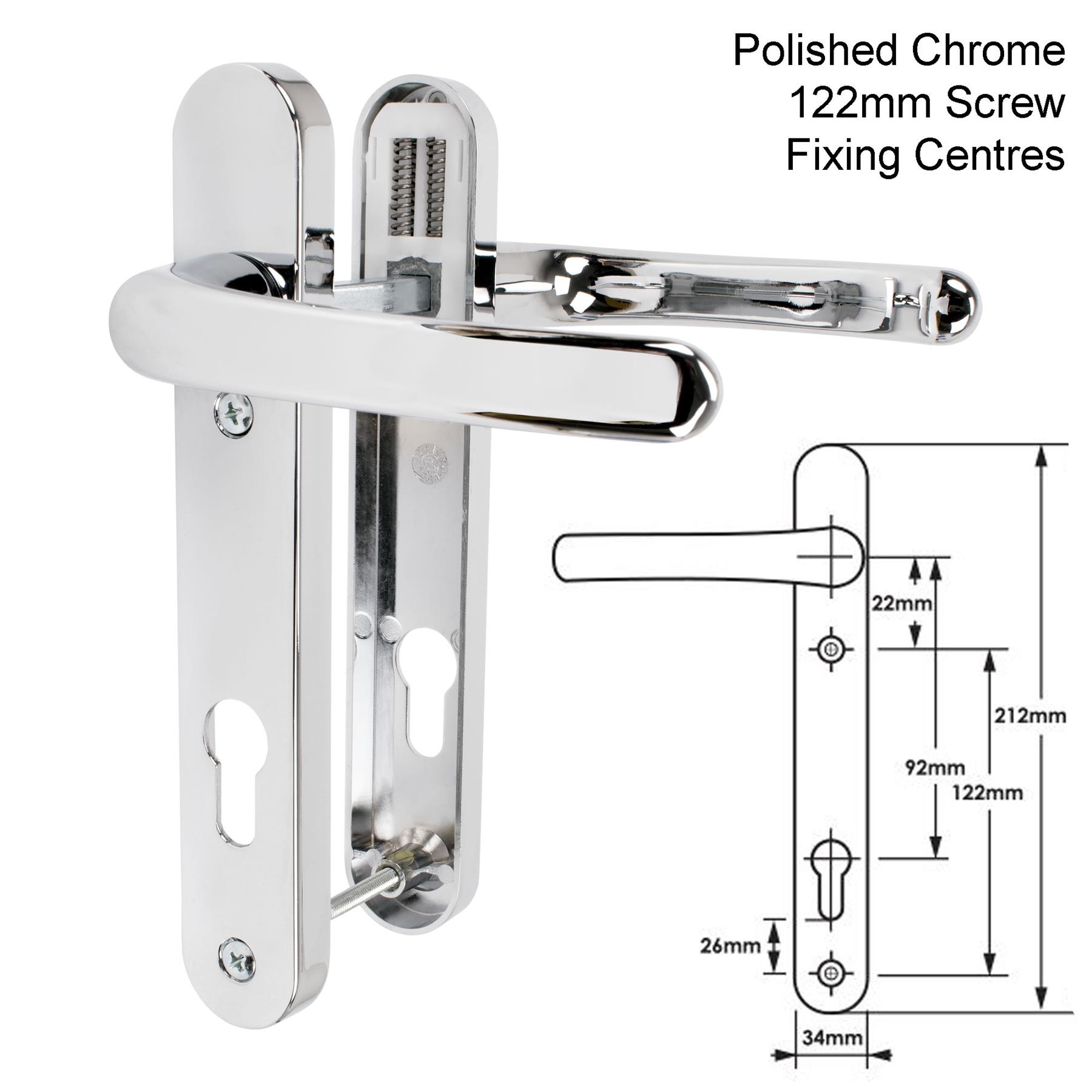 UPVC Door Handle TSS Sprung Lever Pair Set 92mm 92PZ 122mm 210mm 215mm Fixings - Picture 22 of 30