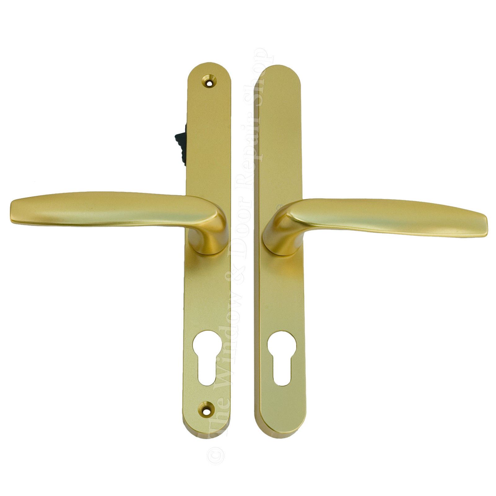 UPVC Door Handle Set 68mm 68PZ Lever Snib Sprung PVC 215mm Fixing