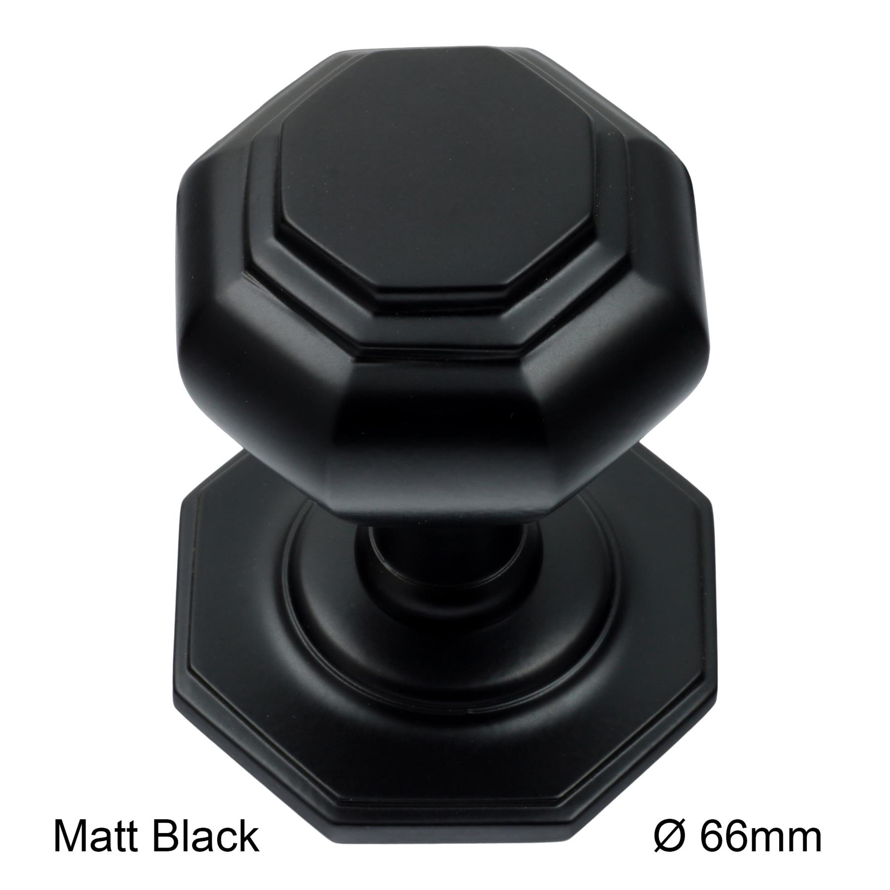 Octagonal Centre Pull Door Knob Solid Brass Heavy Duty 60 or 66mm 2.36/2.6" Dia. - Picture 7 of 10