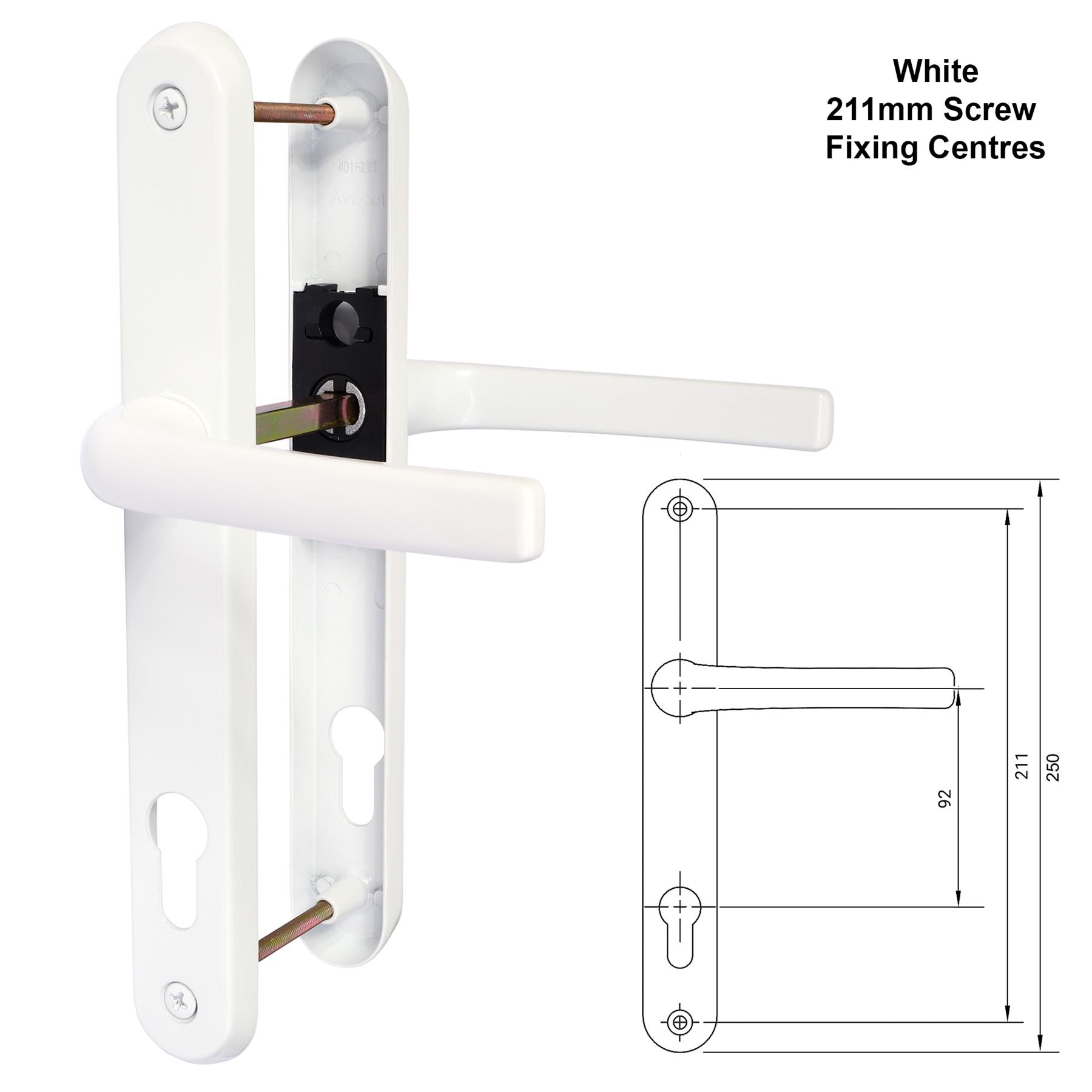 Affinity Plus UPVC Door Handle Sprung Lever Pair 92PZ 122mm 211mm