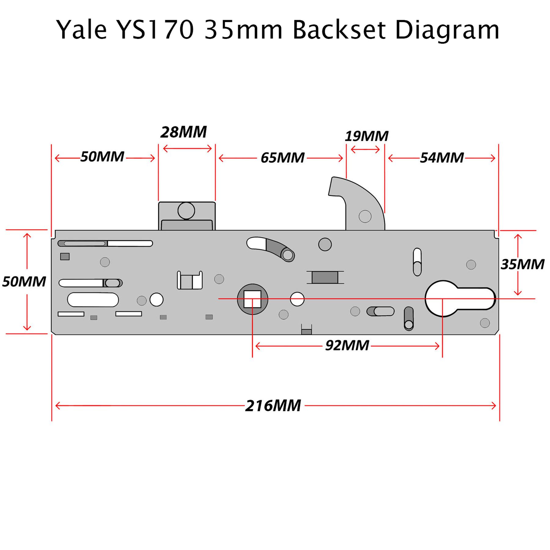 YALE LOCKMASTER YS170 Composite Door Lock Replacement Gearbox Lock 35mm
