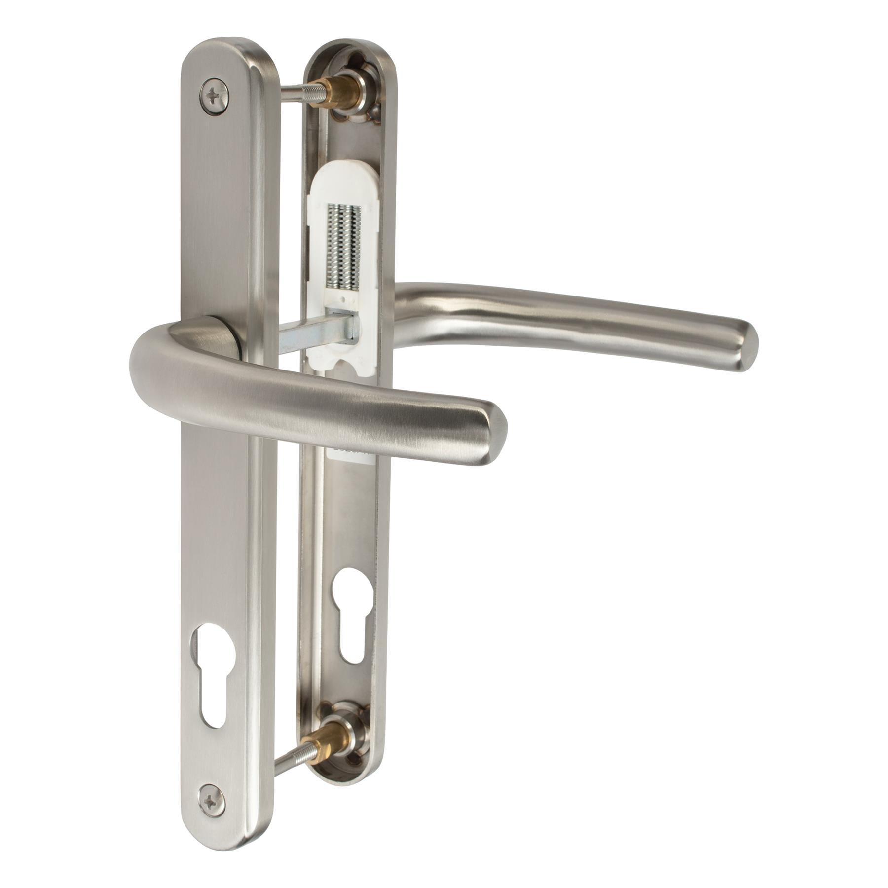 UPVC Door Handle Stainless Steel Sprung Lever Set 92PZ 215mm Fixings