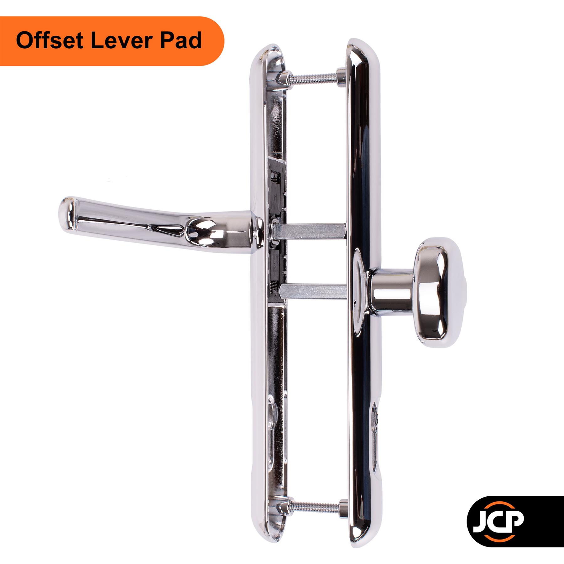 Composite Lever Pad Door Handle Pair UPVC Sprung Set 92/62PZ 211mm Fixings Sweet