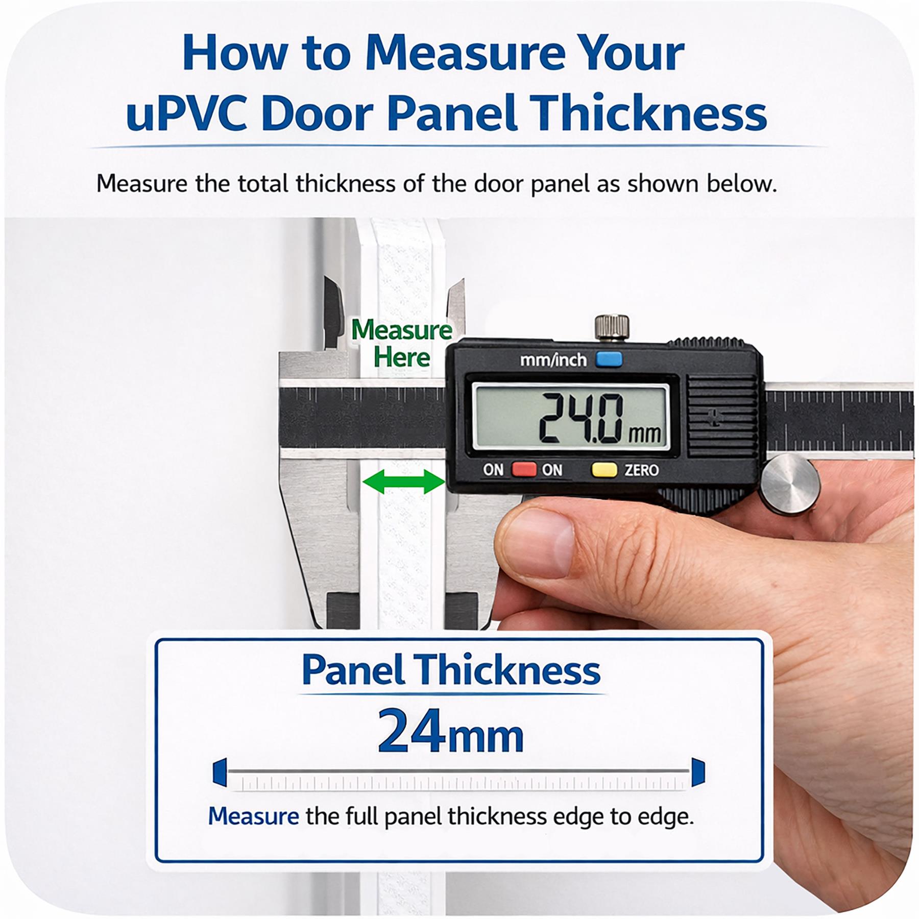 uPVC Door Panel Replacement Foam Filled Flat White Plastic 20mm 24mm 28mm