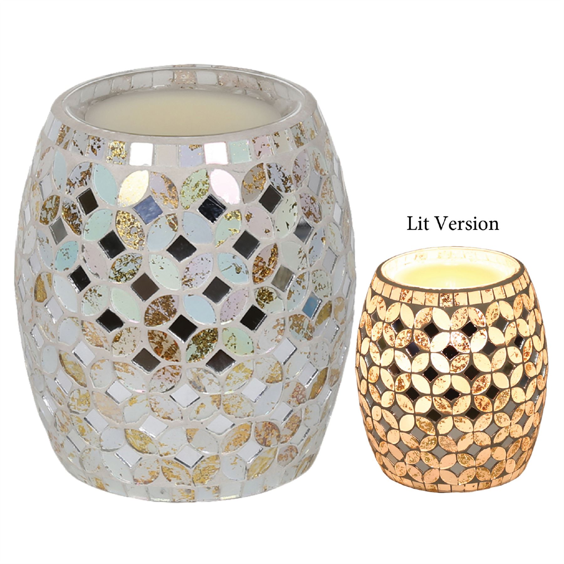 Electric Wax Melt Burner Mosaic Crackle Foil Tart Granules Aromatize eBay