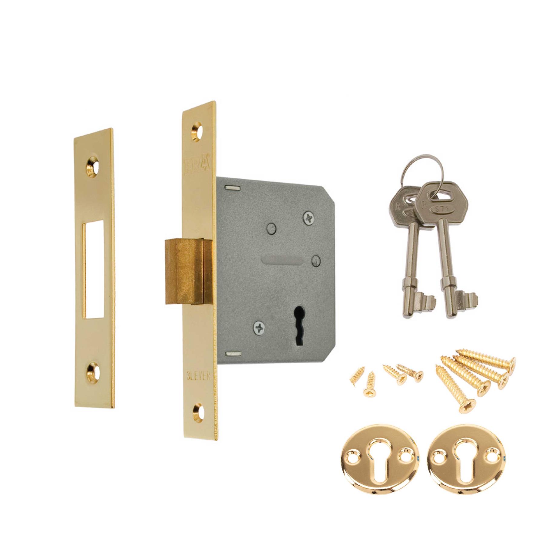 Era 3 Lever Mortice Door Lock Security Deadlock 2.5"/ 3.0" with 2 Keys - Picture 3 of 4