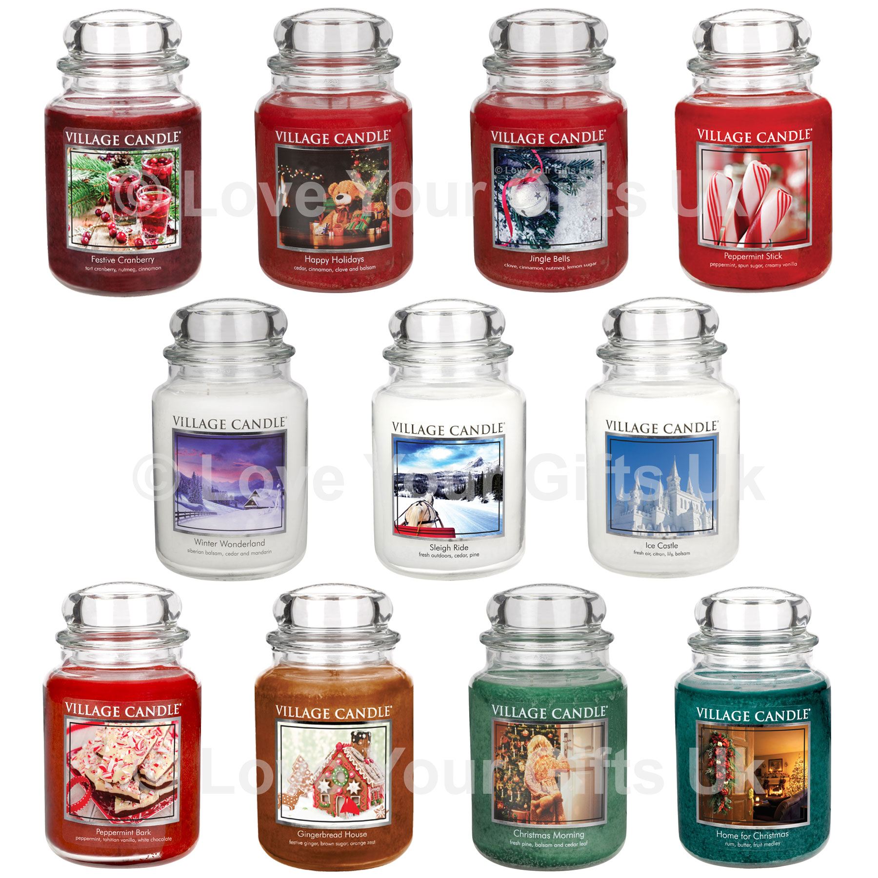Christmas Collection Village Candle Large 26oz Scented Double Wick 170