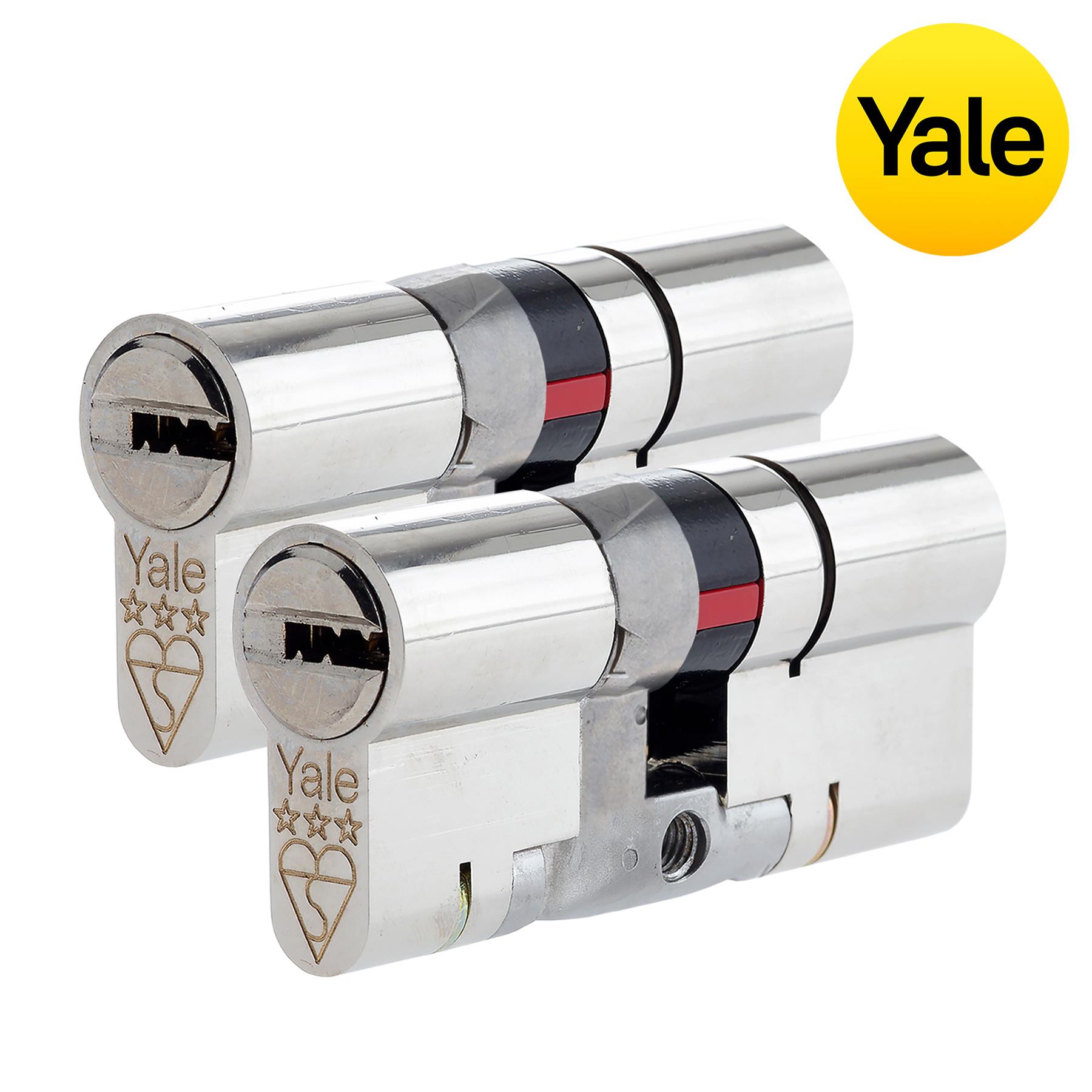 Pair Yale Platinum Keyed Alike Euro Cylinder UPVC Door Lock Anti Snap 3 Star