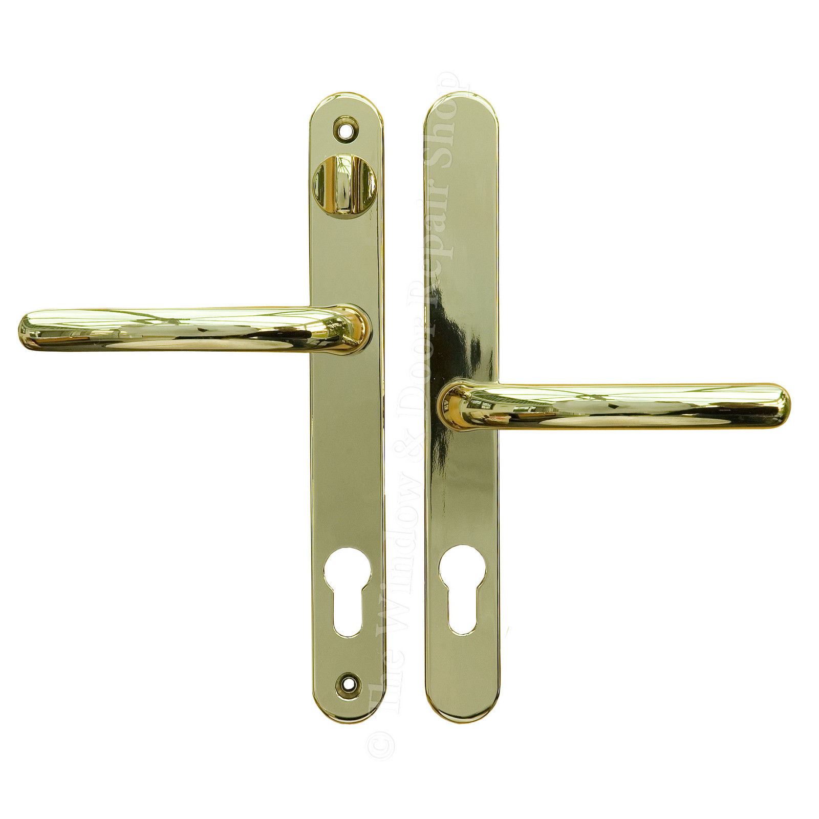 UPVC Door Handle Set Polished Gold 92mm 62mm Lever Snib 211mm Fixings
