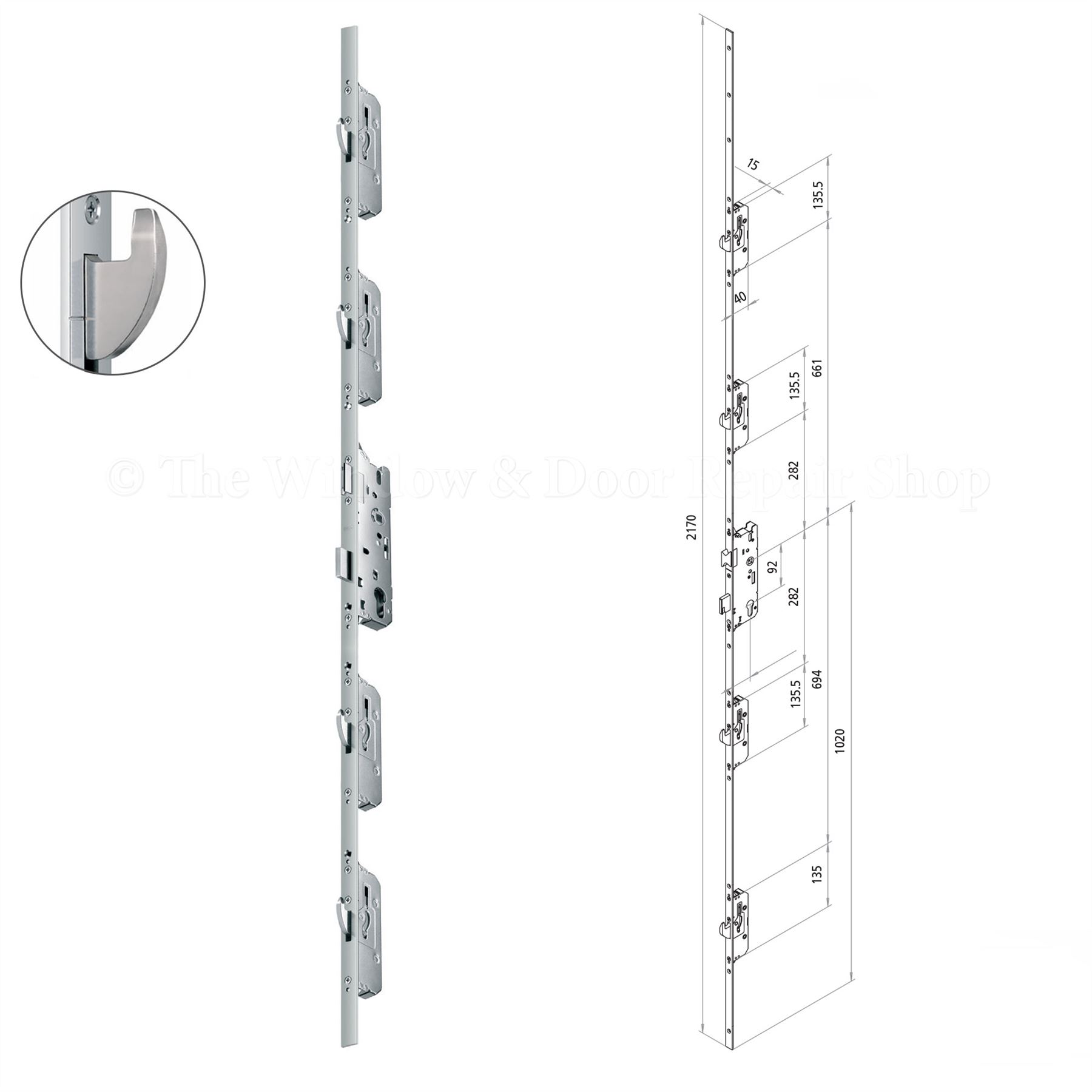 FUHR 856 Multi Point uPVC Door Lock Replacement Mechanism 92mm 92PZ eBay