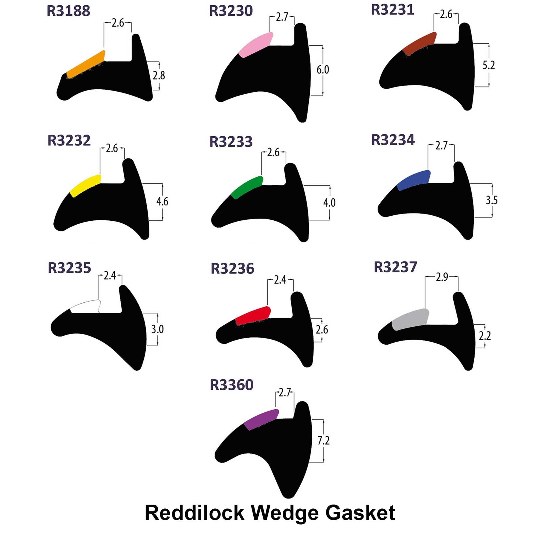 Reddiplex uPVC Window Door Wedge Gasket Seal Double Glazing Rubber Draught Seal