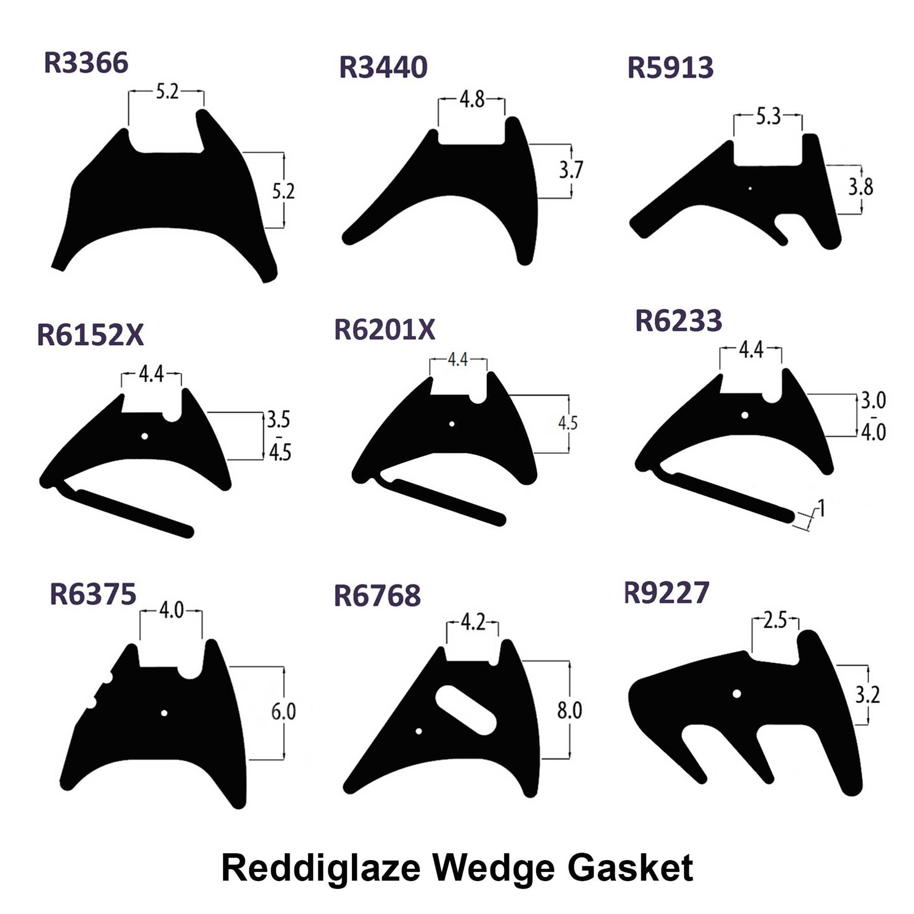 Reddiplex uPVC Window Door Wedge Gasket Seal Double Glazing Rubber Draught Seal