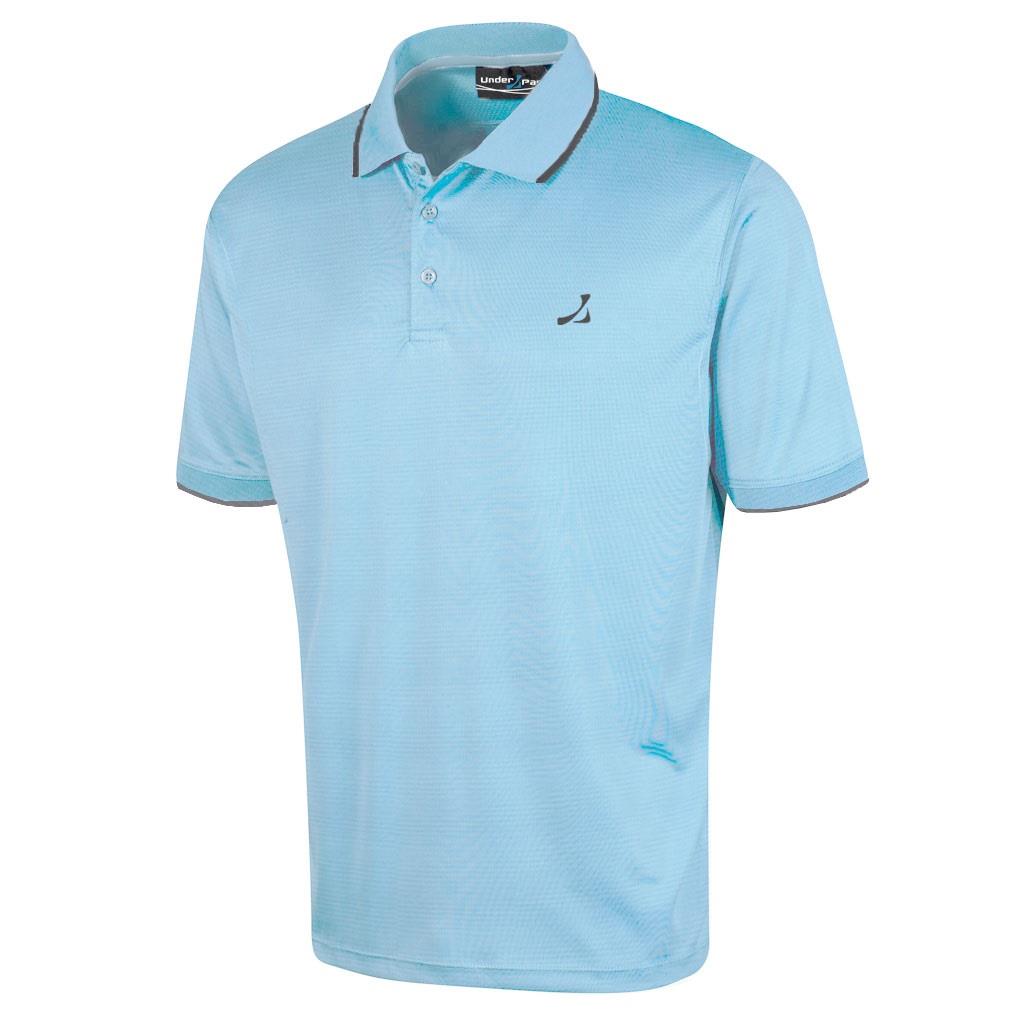 Under Par Mens Polo Shirt Waffle Knit UV Protection Stretch Quick Dry Golf Top