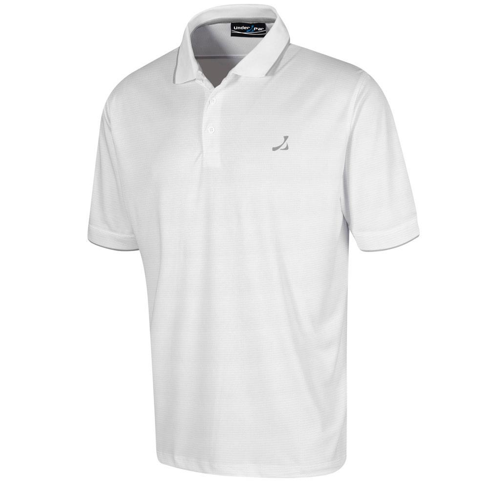 Under Par Mens Polo Shirt Waffle Knit UV Protection Stretch Quick Dry Golf Top - Picture 10 of 13