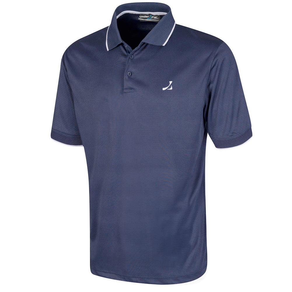 Under Par Mens Polo Shirt Waffle Knit UV Protection Stretch Quick Dry Golf Top - Picture 9 of 13