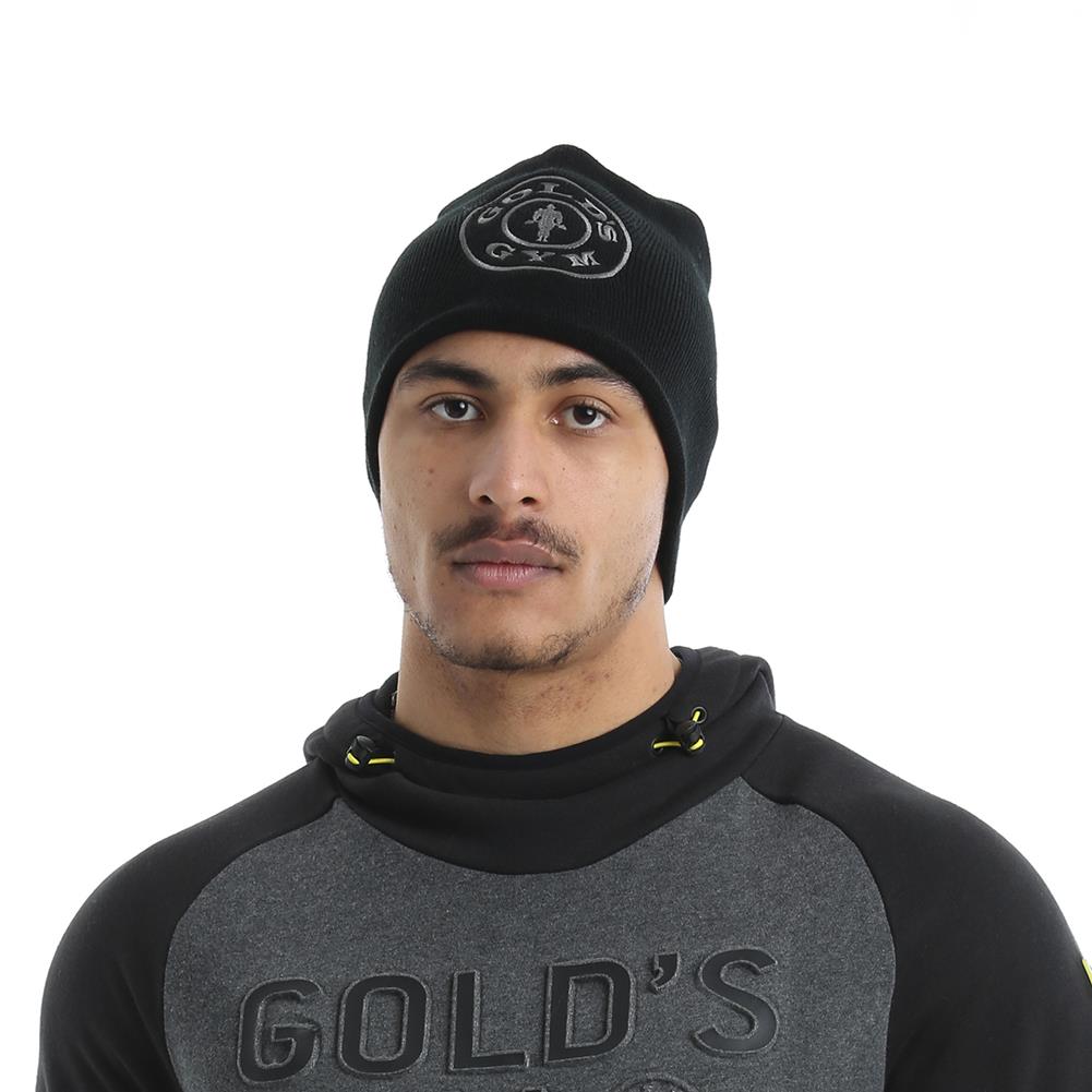 Golds Gym Double Knit Embroidered Casual Outdoor Knitted Beanie Hat Cap