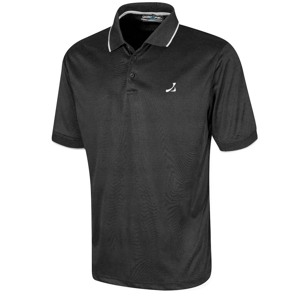 Under Par Mens Polo Shirt Waffle Knit UV Protection Stretch Quick Dry Golf Top