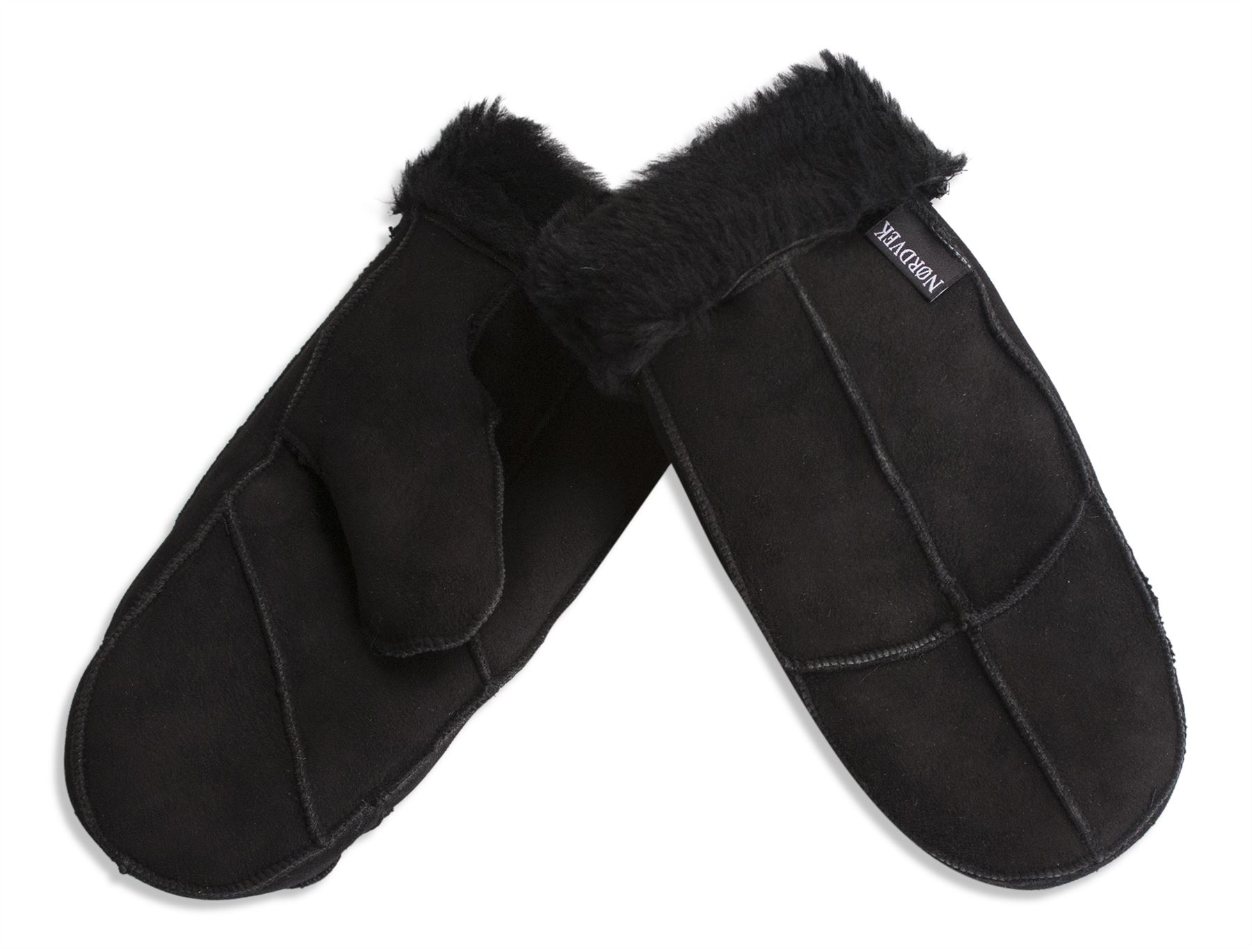 Nordvek Womens Real Sheepskin Mittens Gloves Fur Trim Leather Winter