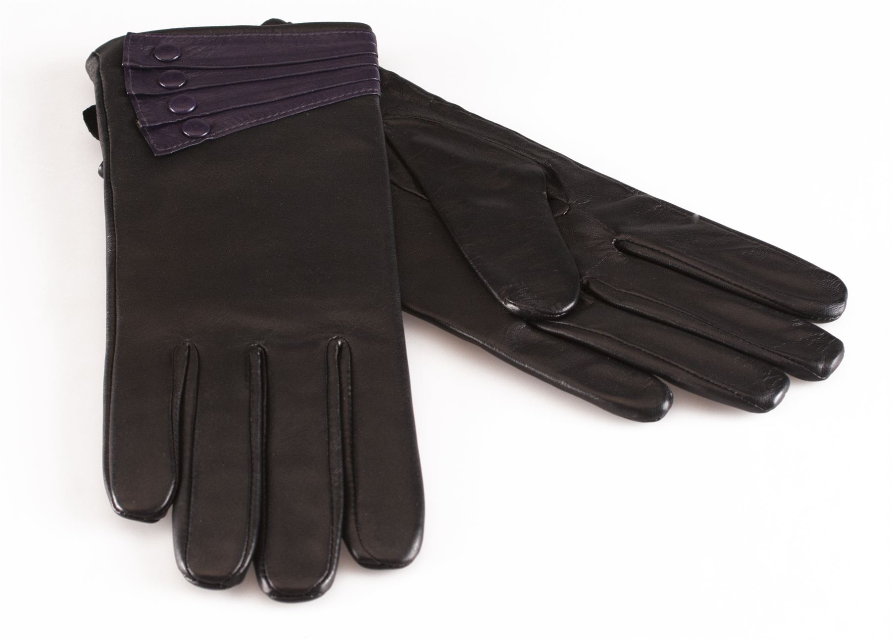 Quivano Ladies Leather Gloves Fleece Lined 4 Button Cuff Womens Real 316-200