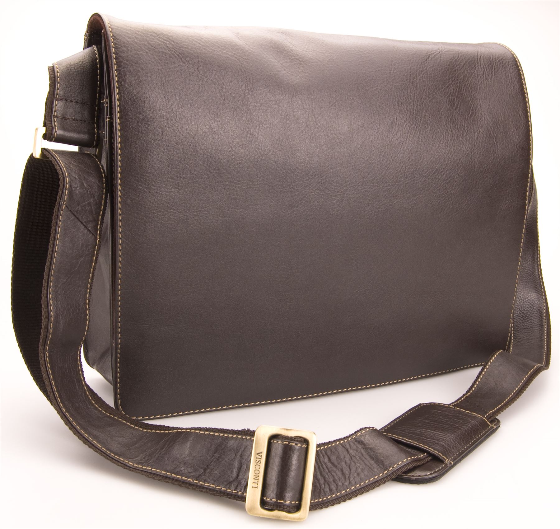 Visconti Large Distressed Real Leather Messenger Shoulder Bag HARVARD L