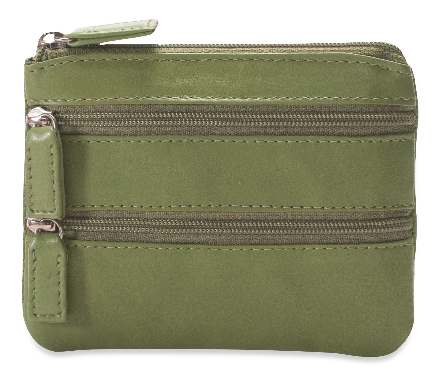 Brunhide Ladies Small Real Leather Pocket Coin Purse 3 Zip Womens Soft