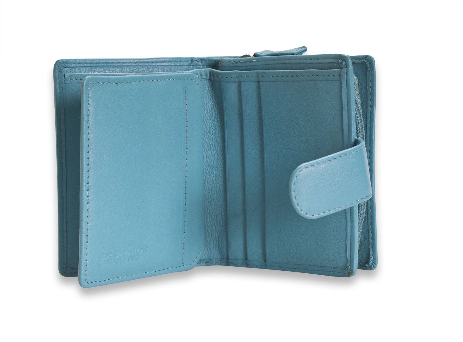 Brunhide Real Leather Womens Trifold Zip Purse Wallet Ladies Genuine