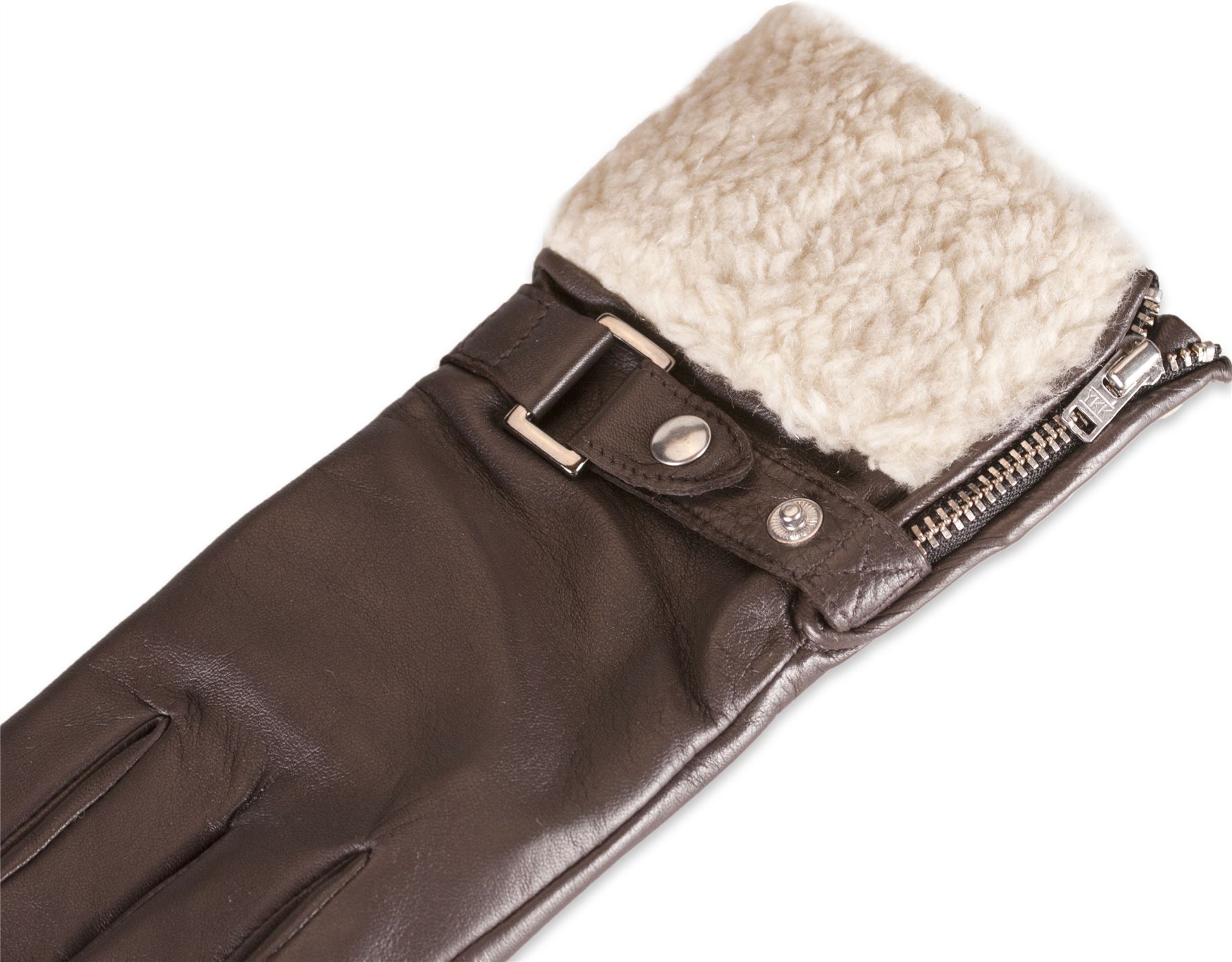 Quivano Ladies Real Leather Gloves Faux Sheepskin Fur Cuff Womens 308-200 | eBay