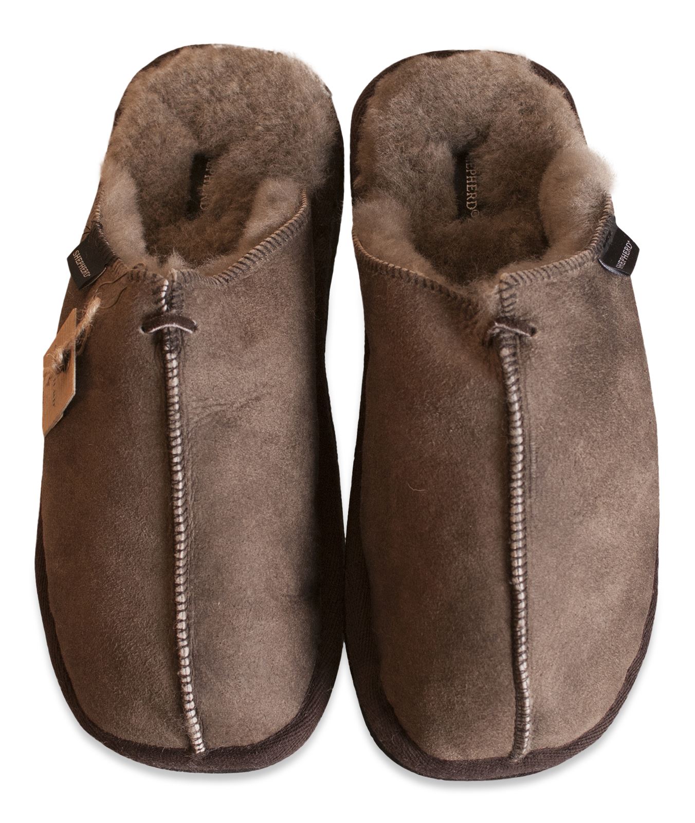 Shepherd Mens Genuine Sheepskin Slippers Mules Hard Rubber Sole HUGO