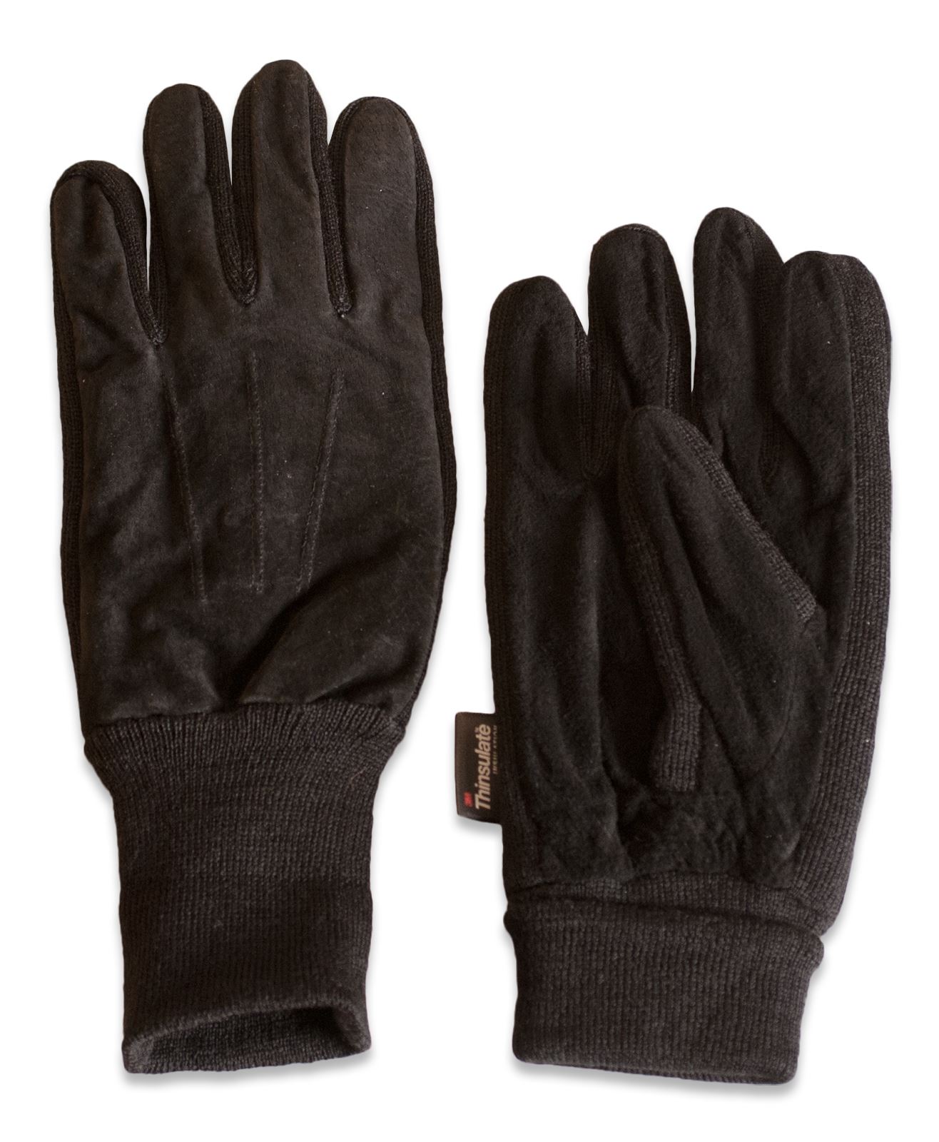 Quivano Mens Suede Leather Gloves Thinsulate Lined Elasticated Cuff 321