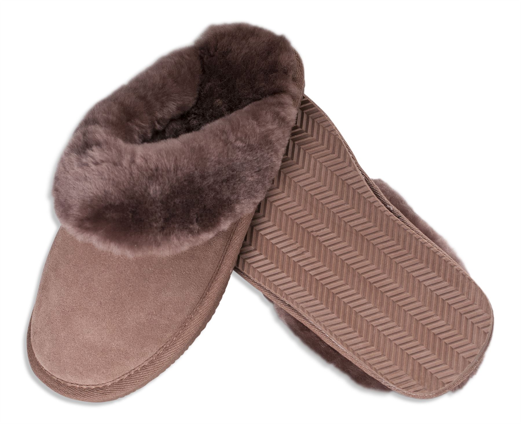 Nordvek Ladies Genuine Sheepskin Slippers Mules Non Slip Hard Sole