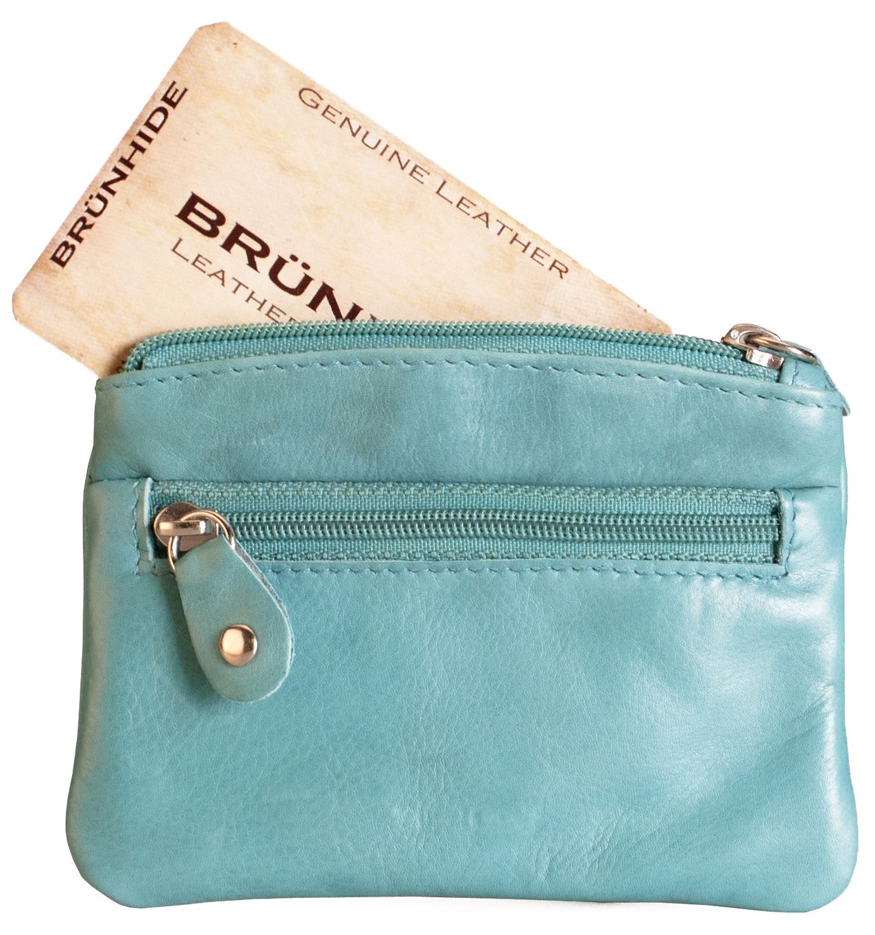 Brunhide Ladies Small Leather Coin Purse Credit Card & Key Ring Wallet