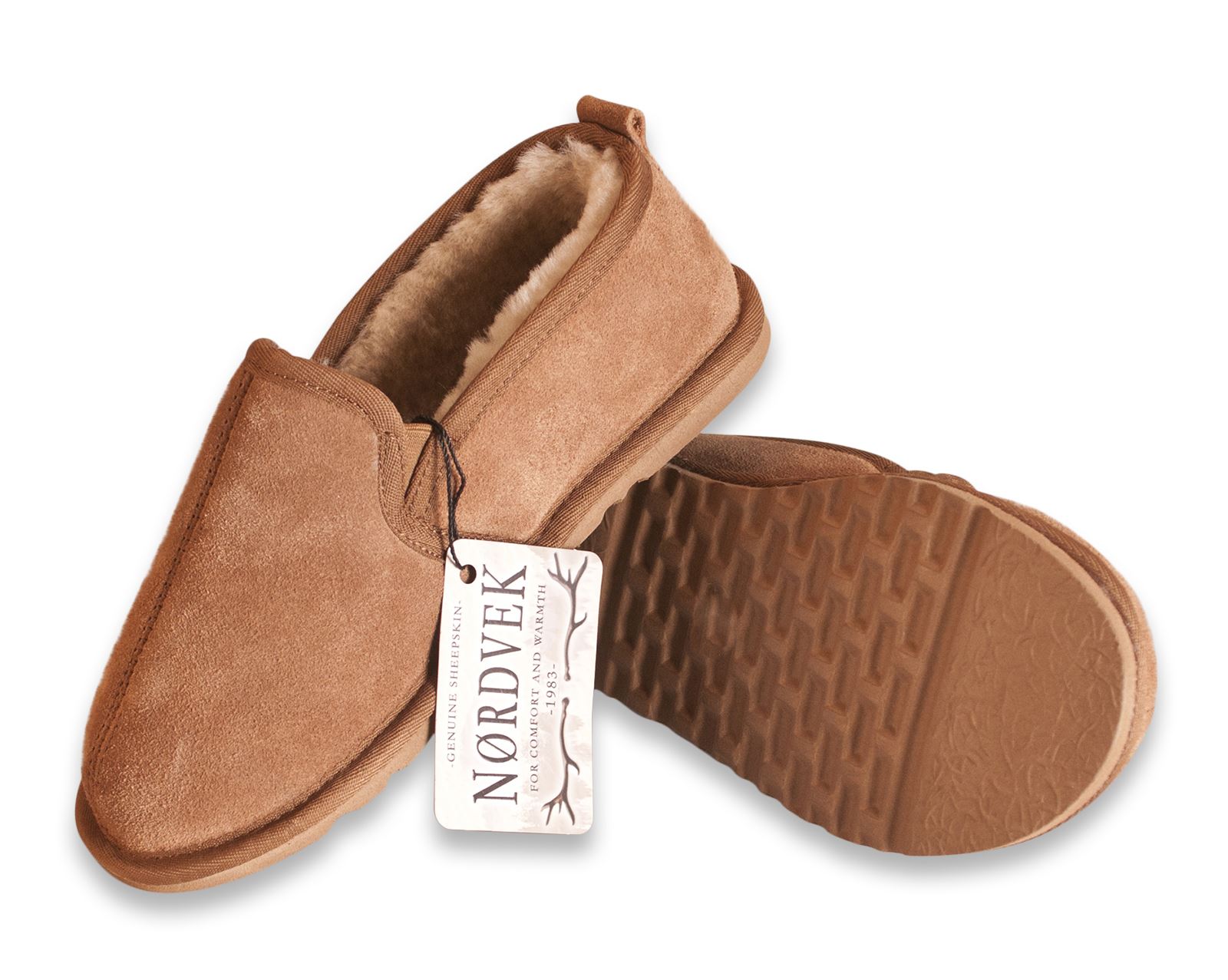 Mens Genuine Sheepskin Lined Chestnut Slipper with Hard Sole.. 6 to 13 Mens Genuine Sheepskin Lined Chestnut Slipper with Hard Sole.. 6 to 13