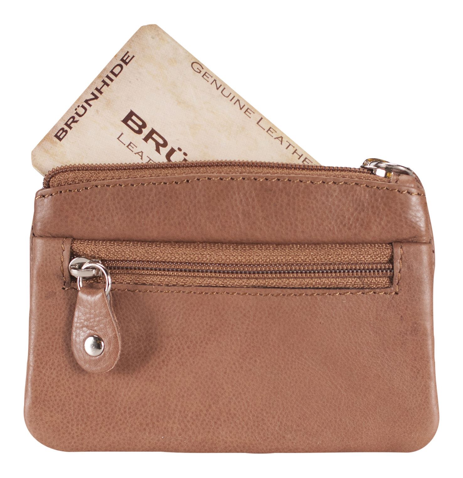 Brunhide Ladies Small Leather Coin Purse Credit Card & Key Ring Wallet