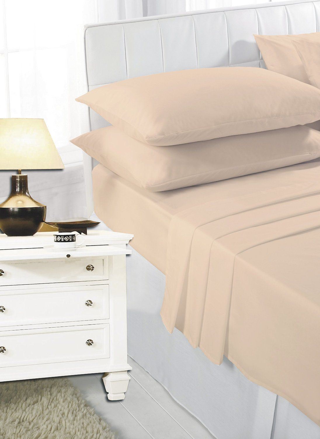 Fitted Bed Sheet T180 Thread Count Percale Single Double King 4FT OR