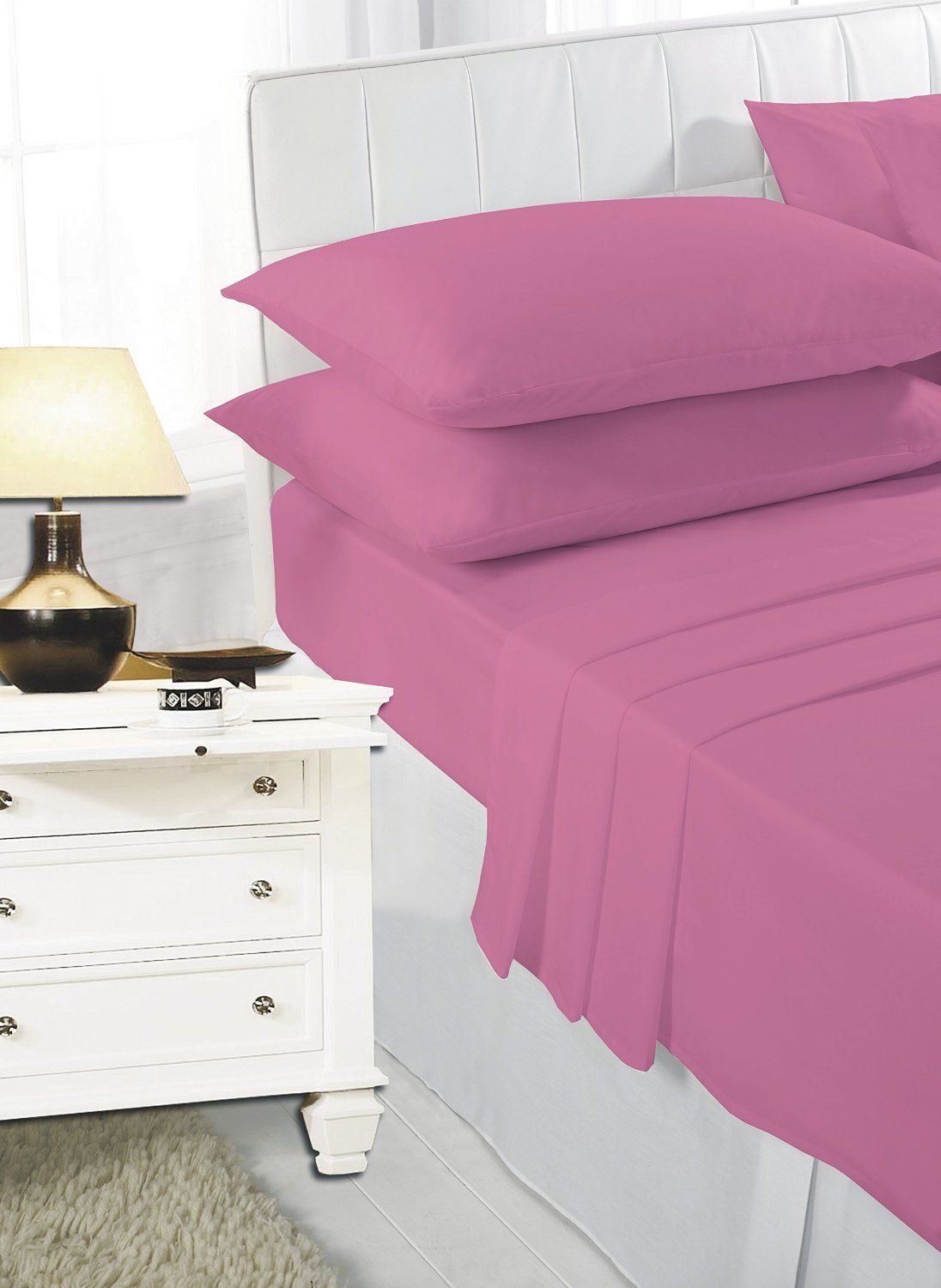 New Plain Dyed Flat Bed Sheets Poly Cotton Matching Pillowcases eBay