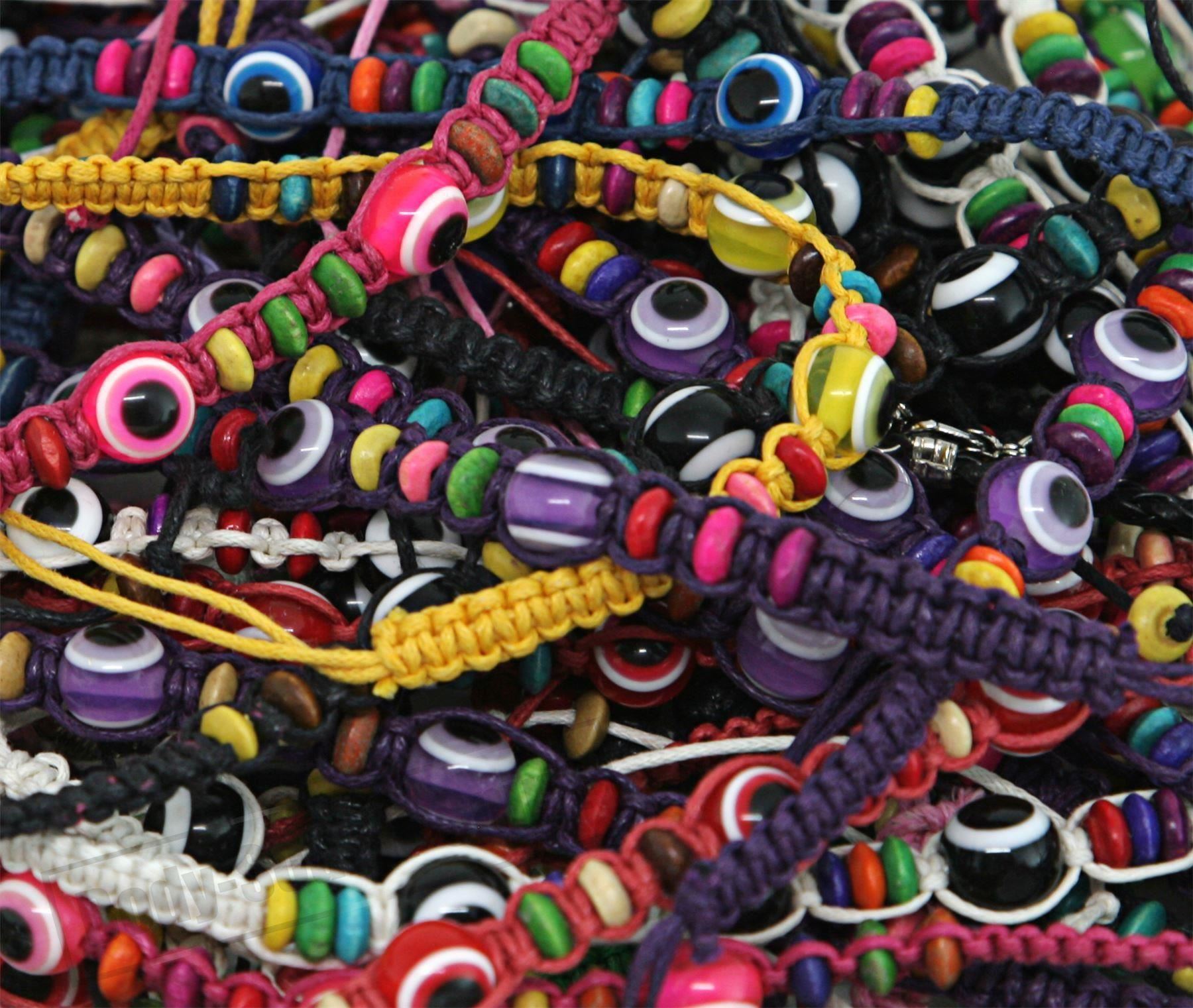 100 Bracelet ŒIL CHANCEUX charme de perle ethnique cordon MÉLANGÉ succès mode 100 Bracelet ŒIL CHANCEUX charme de perle ethnique cordon MÉLANGÉ succès mode