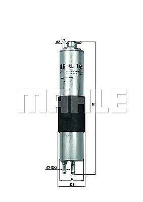 BMW E46 316Ti 318Ti 325Ti Compacto regulador de presión de Filtro de Combustible MAHLE OE KL149