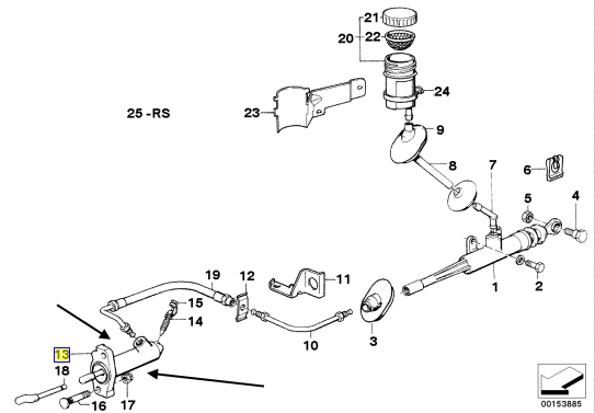 BMW 3 Series E30 Clutch slave Cylinder LPR 3600 OE no 21521157212