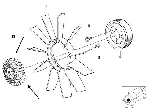 11527505302 Acoplamiento VISCOSO del VENTILADOR BMW E53 X5 3.0i MEYLE