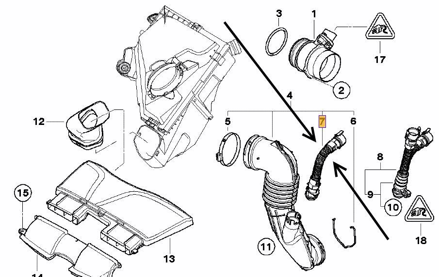 BMW E60 520d N47 engs Air Filter Intake Breather Pipe Genuine BMW 13717803842 2684228412845 eBay